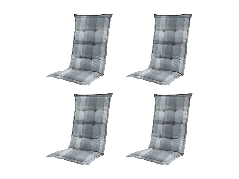 Tuinstoelkussen Hoge Rug Sya grey - Ca. 123x50 cm - Set van 4