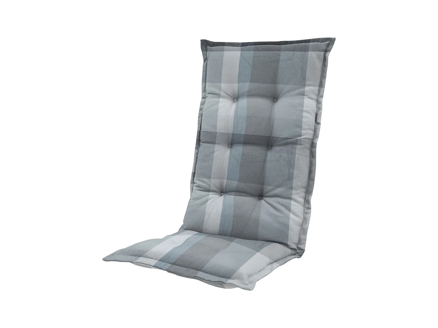 Coussin de chaise de jardin dossier haut Sya gris - Environ 123 x 50 cm - Lot de 4