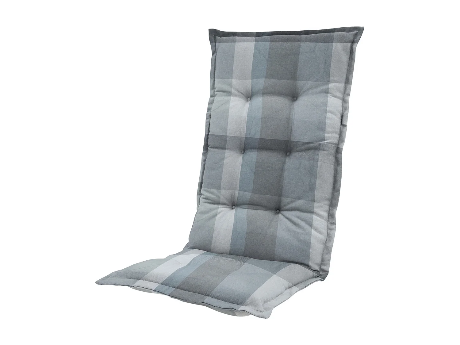 Coussin de chaise de jardin dossier haut Sya gris - Environ 123 x 50 cm - Lot de 4