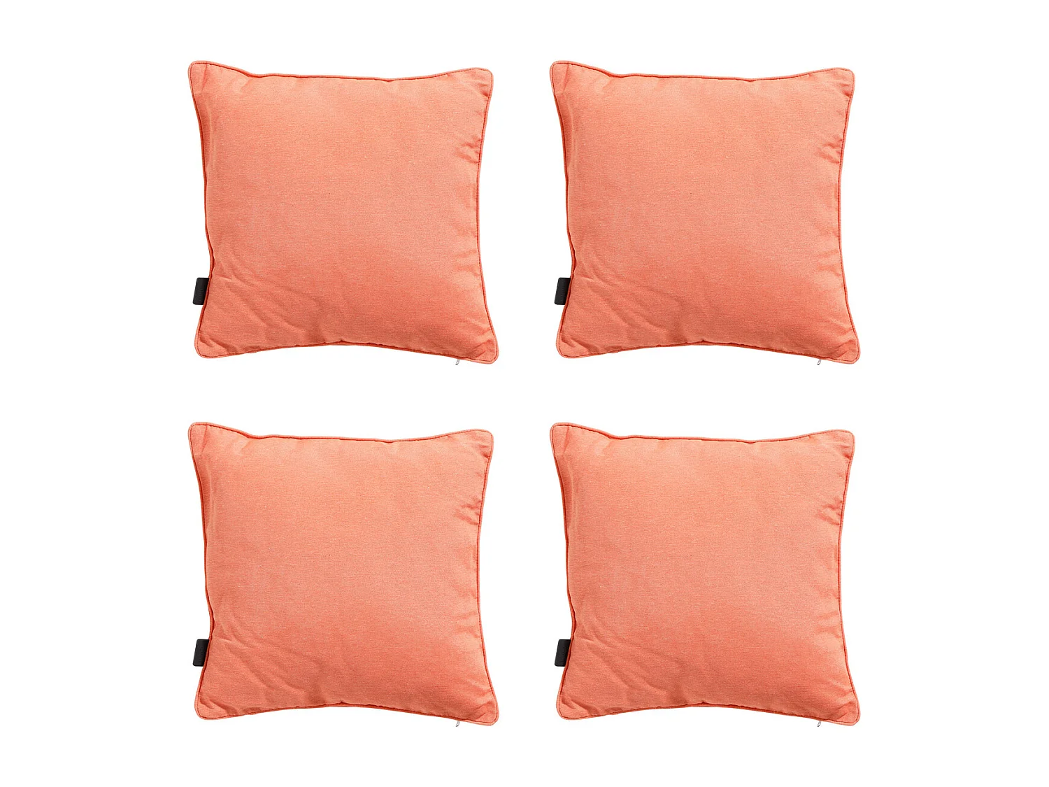 Coussin décoratif Panama orange flamme - Env. 45x45 cm - Lot de 4