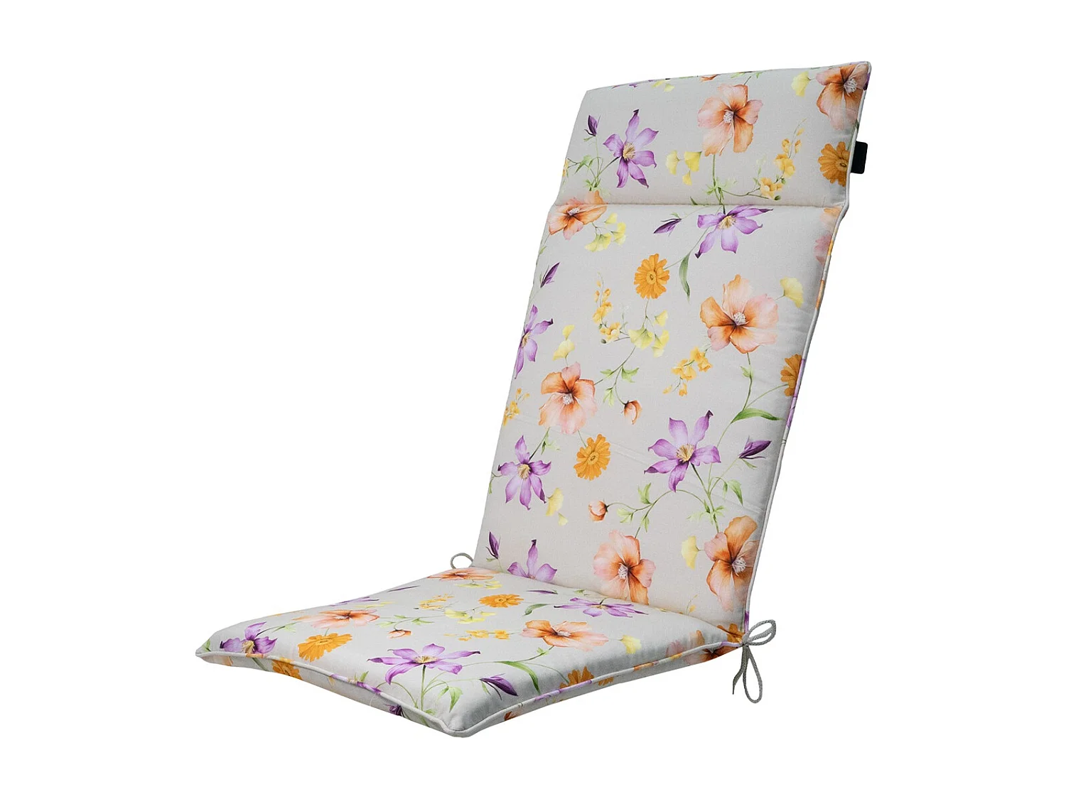 Coussin de chaise de jardin haut dossier Florina violet - Environ 120 x 50 cm - Lot de 4