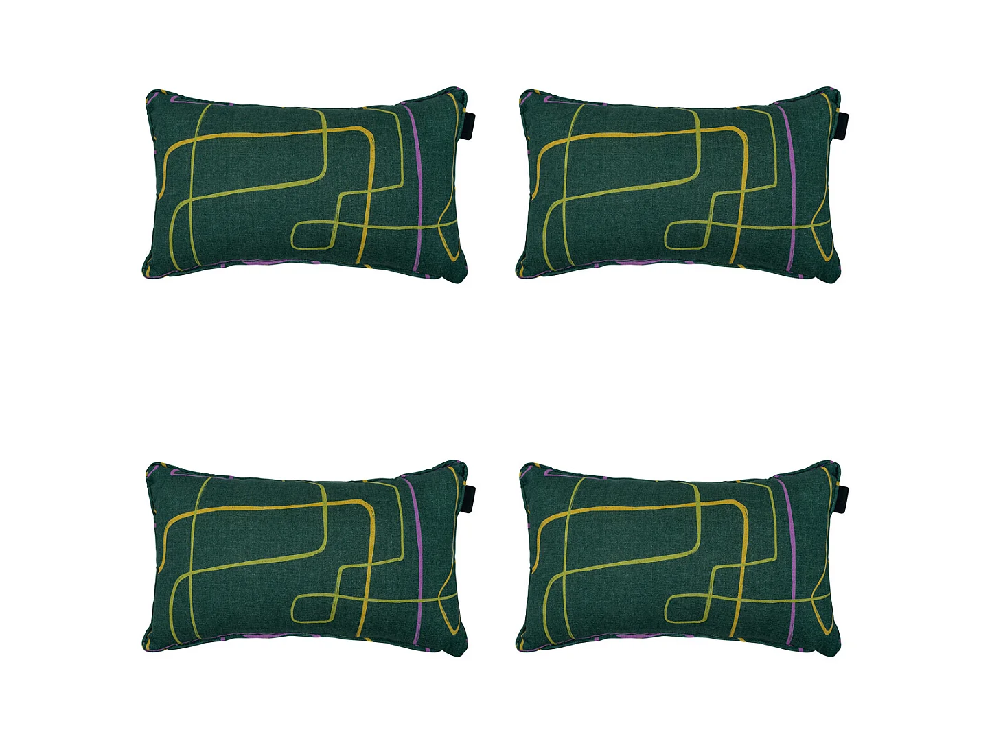 Coussin décoratif Joah vert - Env. 30x50 cm - Lot de 4