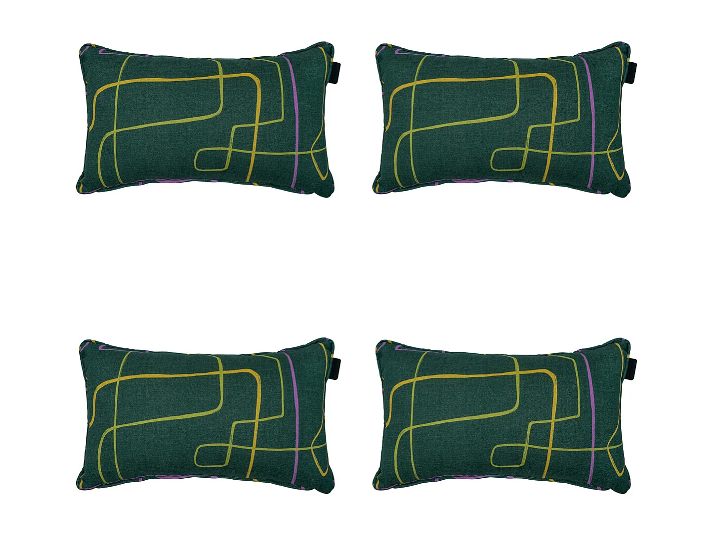 Coussin décoratif Joah vert - Env. 30x50 cm - Lot de 4