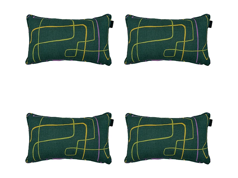Coussin décoratif Joah vert - Env. 30x50 cm - Lot de 4