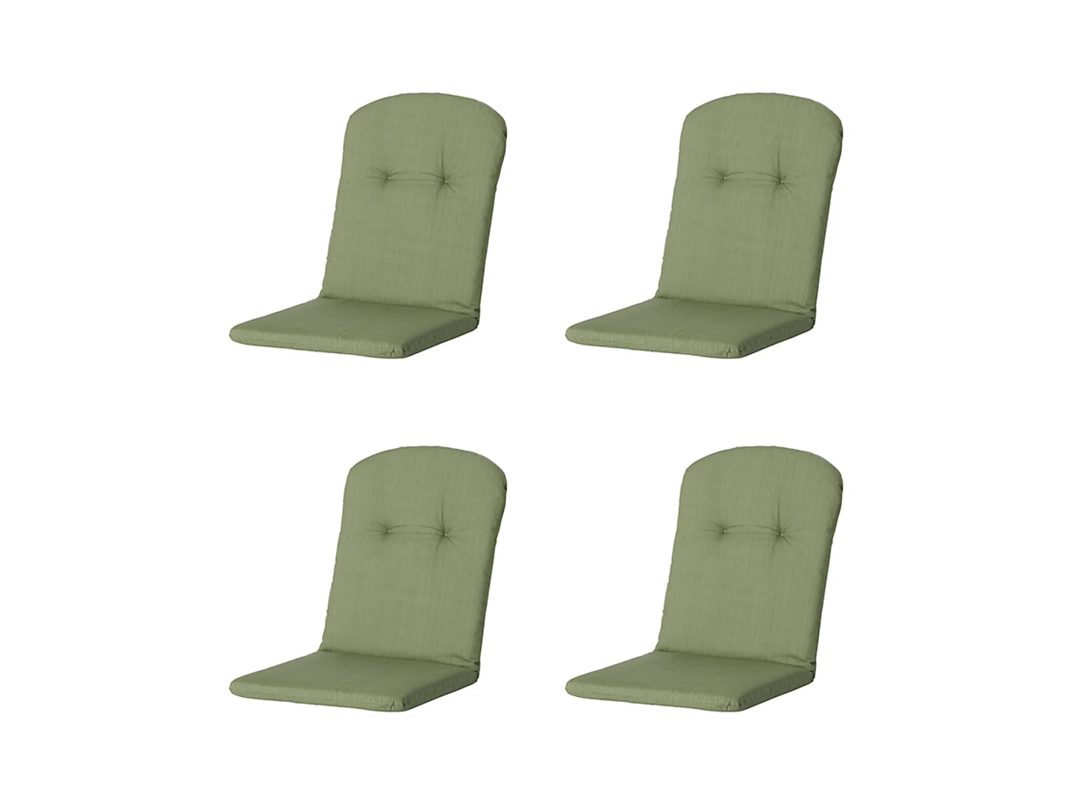 Coussin de fauteuil haut dossier Basic vert - Environ 96 x 45 cm - Lot de 4