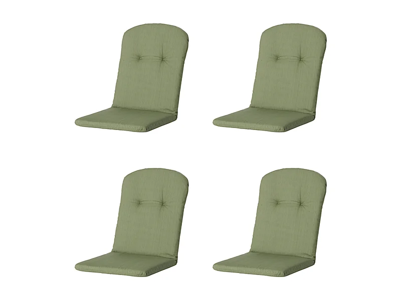 Coussin de fauteuil haut dossier Basic vert - Environ 96 x 45 cm - Lot de 4