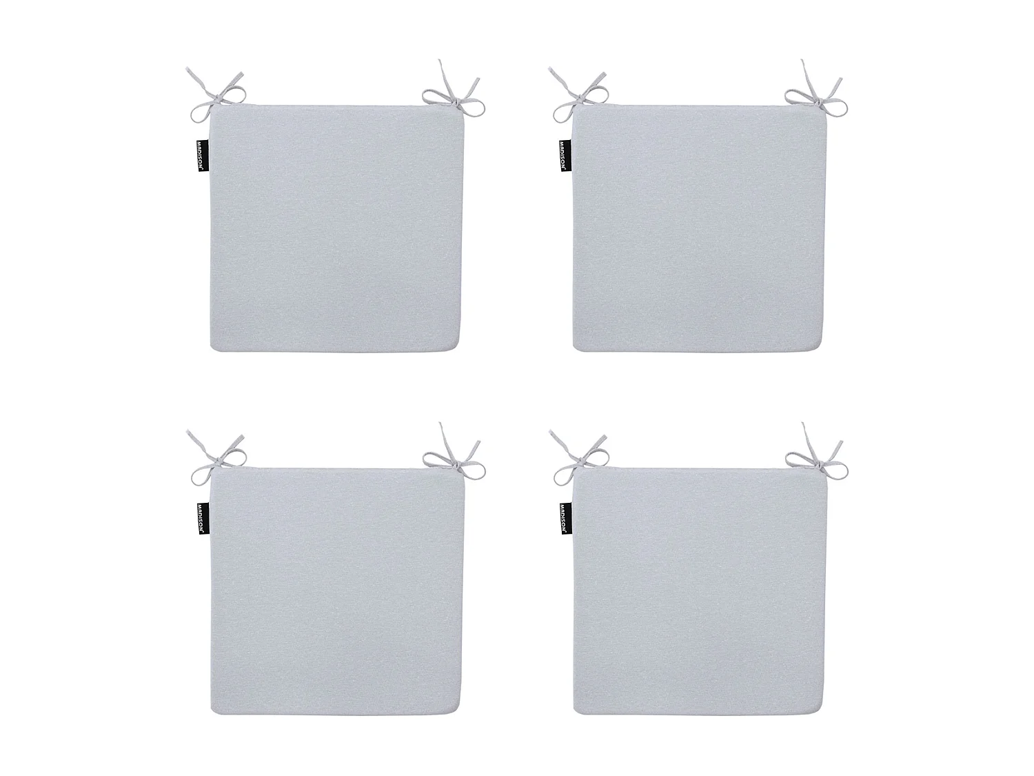 Coussin d'assise Panama gris clair - Environ 40 x 40 cm - Lot de 4