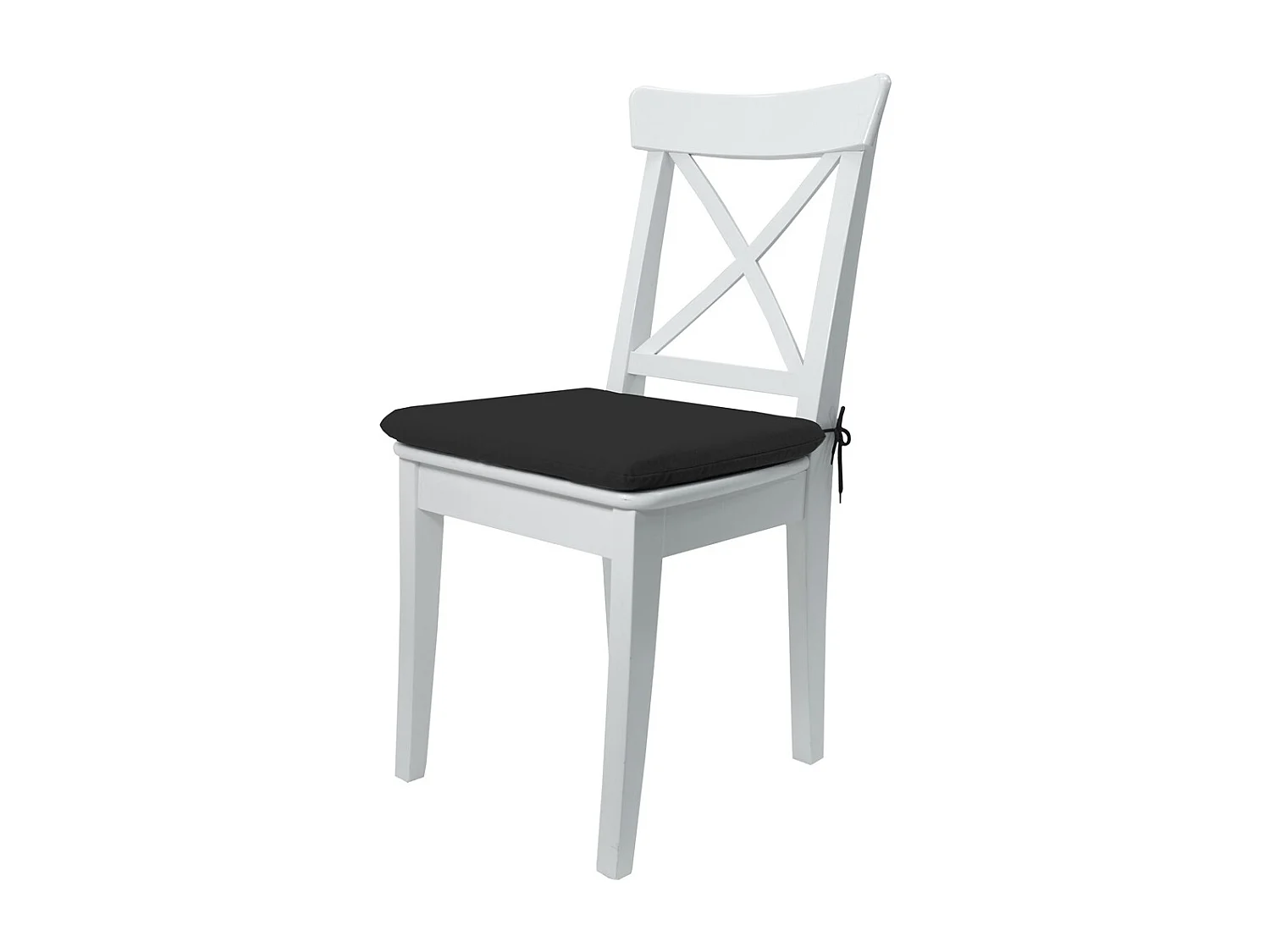 Coussin d'assise Panama noir - Environ 40 x 40 cm - Lot de 4