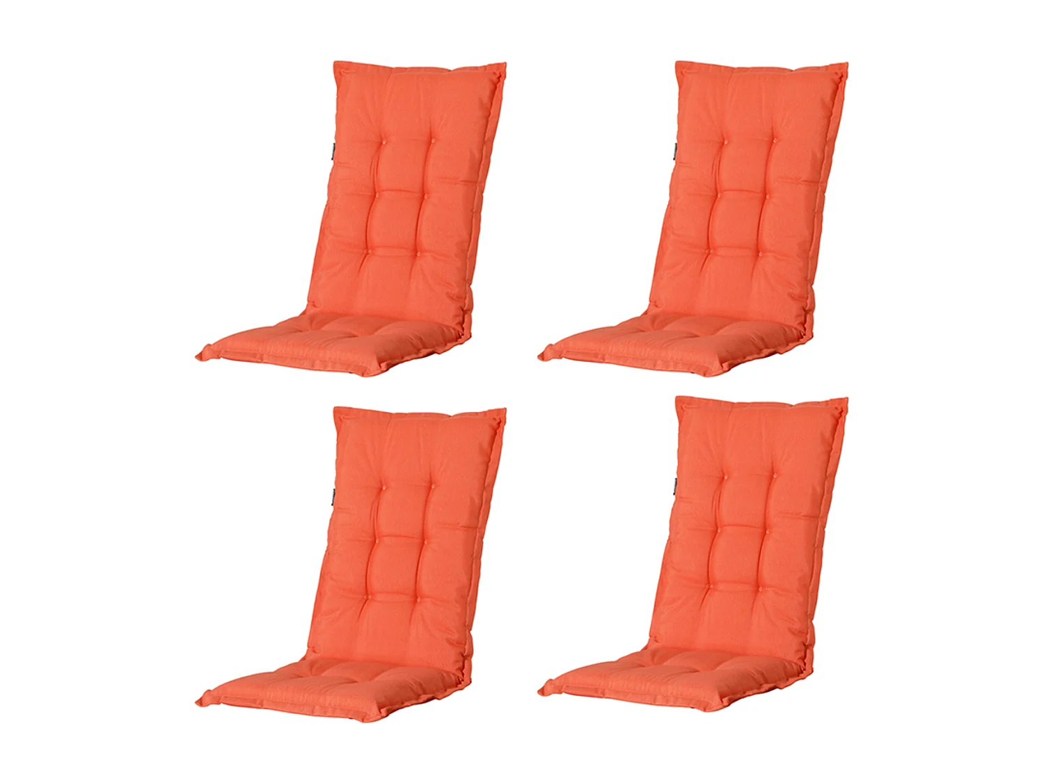 Coussin de chaise de jardin dossier bas Panama orange flamme - Environ 105 x 50 cm - Lot de 4