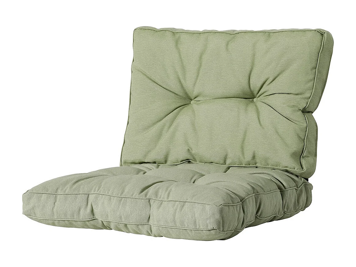 Coussin d'assise Florance Panama sauge - Environ 60 x 60 cm - Lot de 2