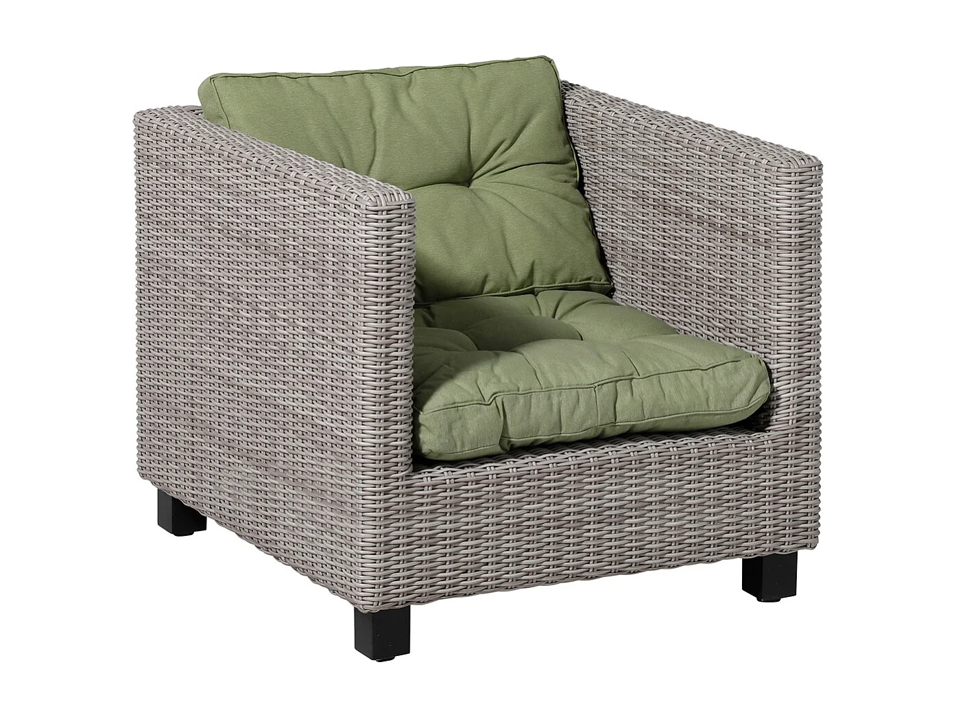 Coussin d'assise Florance Panama sauge - Environ 60 x 60 cm - Lot de 2