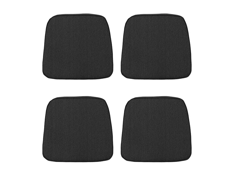 Coussin d'assise en toile noire éco+ - Environ 48 x 48 cm - Lot de 4