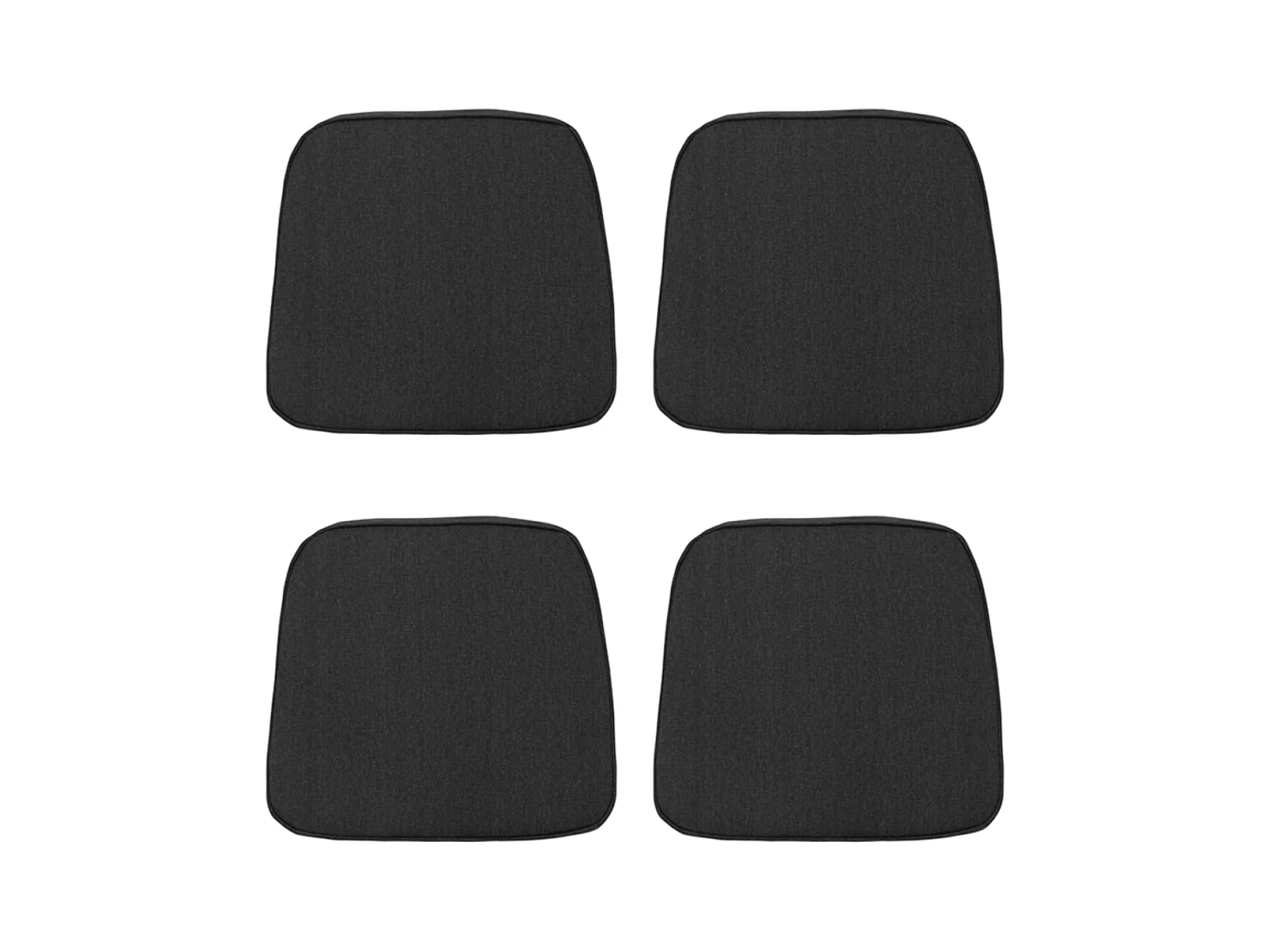 Coussin d'assise en toile noire éco+ - Environ 48 x 48 cm - Lot de 4