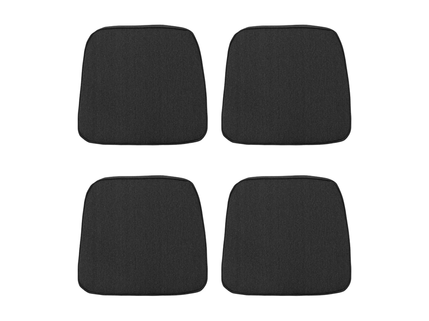 Coussin d'assise en toile noire éco+ - Environ 48 x 48 cm - Lot de 4