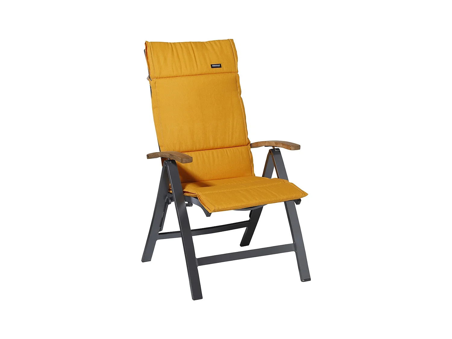 Coussin de jardin Fiber Deluxe Panama doré brillant - Env. 125 x 50 cm - Lot de 4