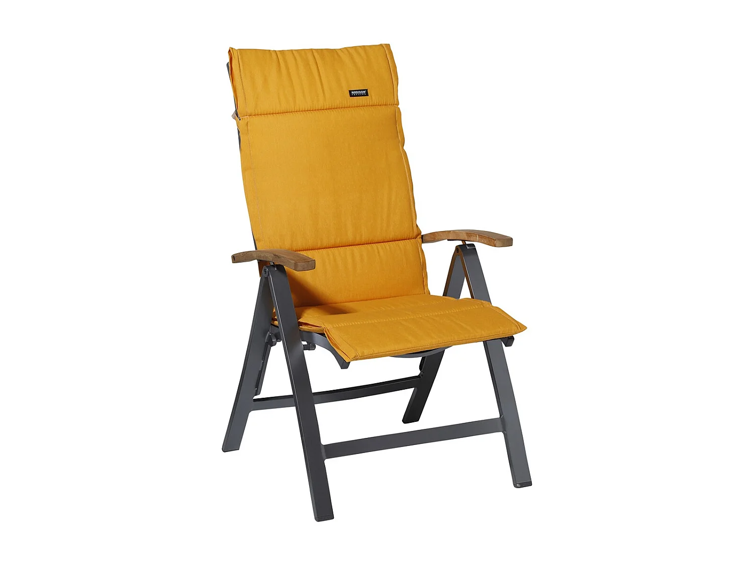 Coussin de jardin Fiber Deluxe Panama doré brillant - Env. 125 x 50 cm - Lot de 4