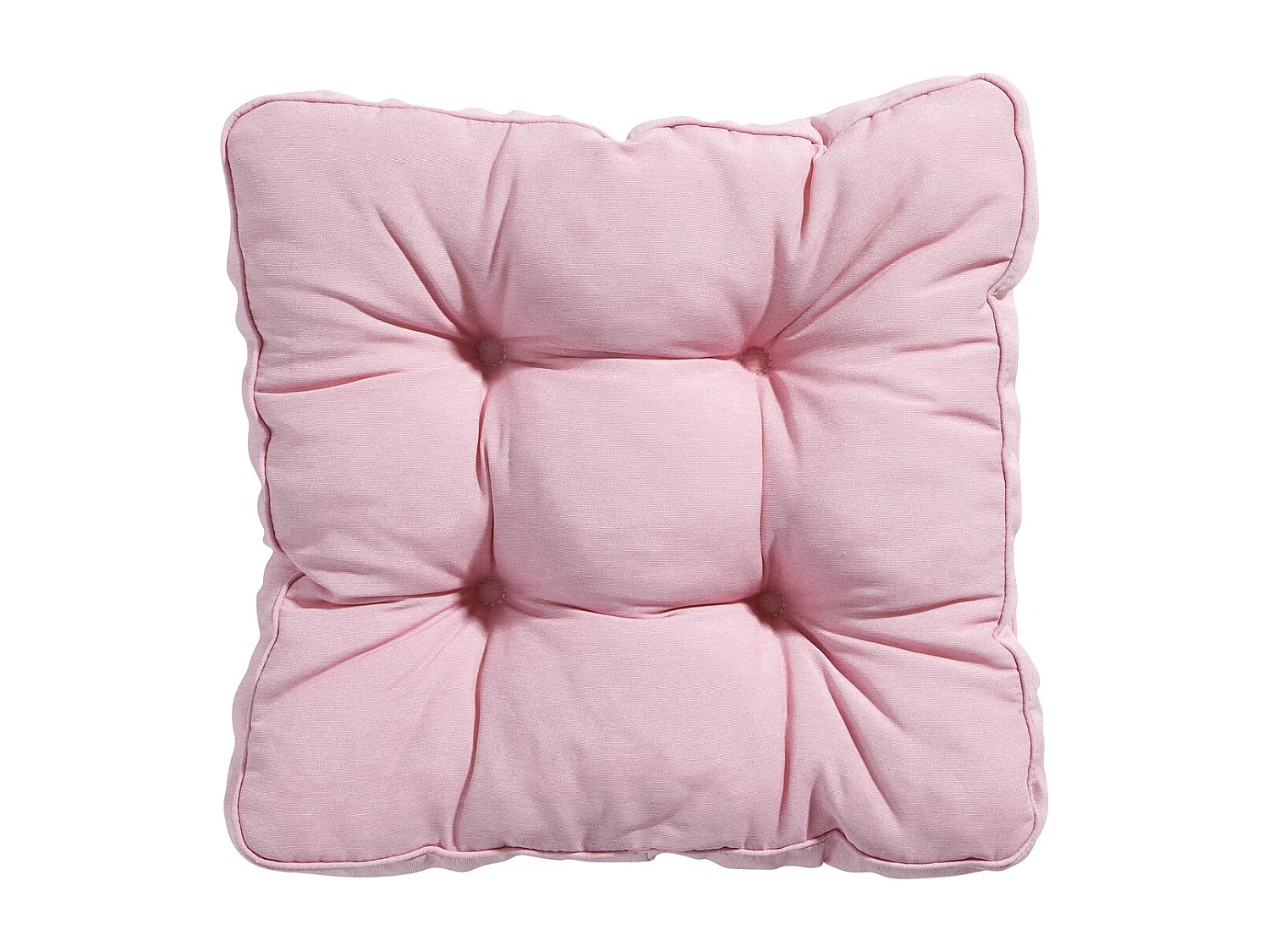 Coussin d'assise Florance Panama rose tendre - Env. 47 x 47 cm - Lot de 4