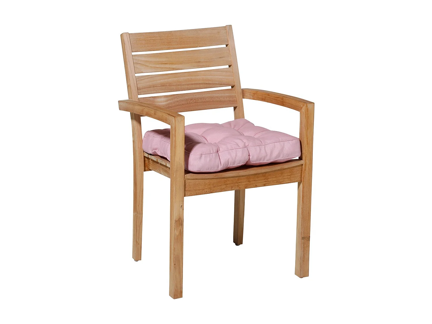 Coussin d'assise Florance Panama rose tendre - Env. 47 x 47 cm - Lot de 4