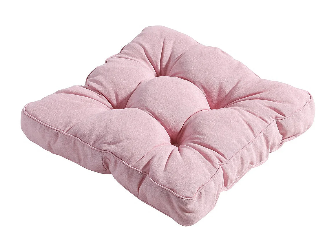 Coussin d'assise Florance Panama rose tendre - Env. 47 x 47 cm - Lot de 4