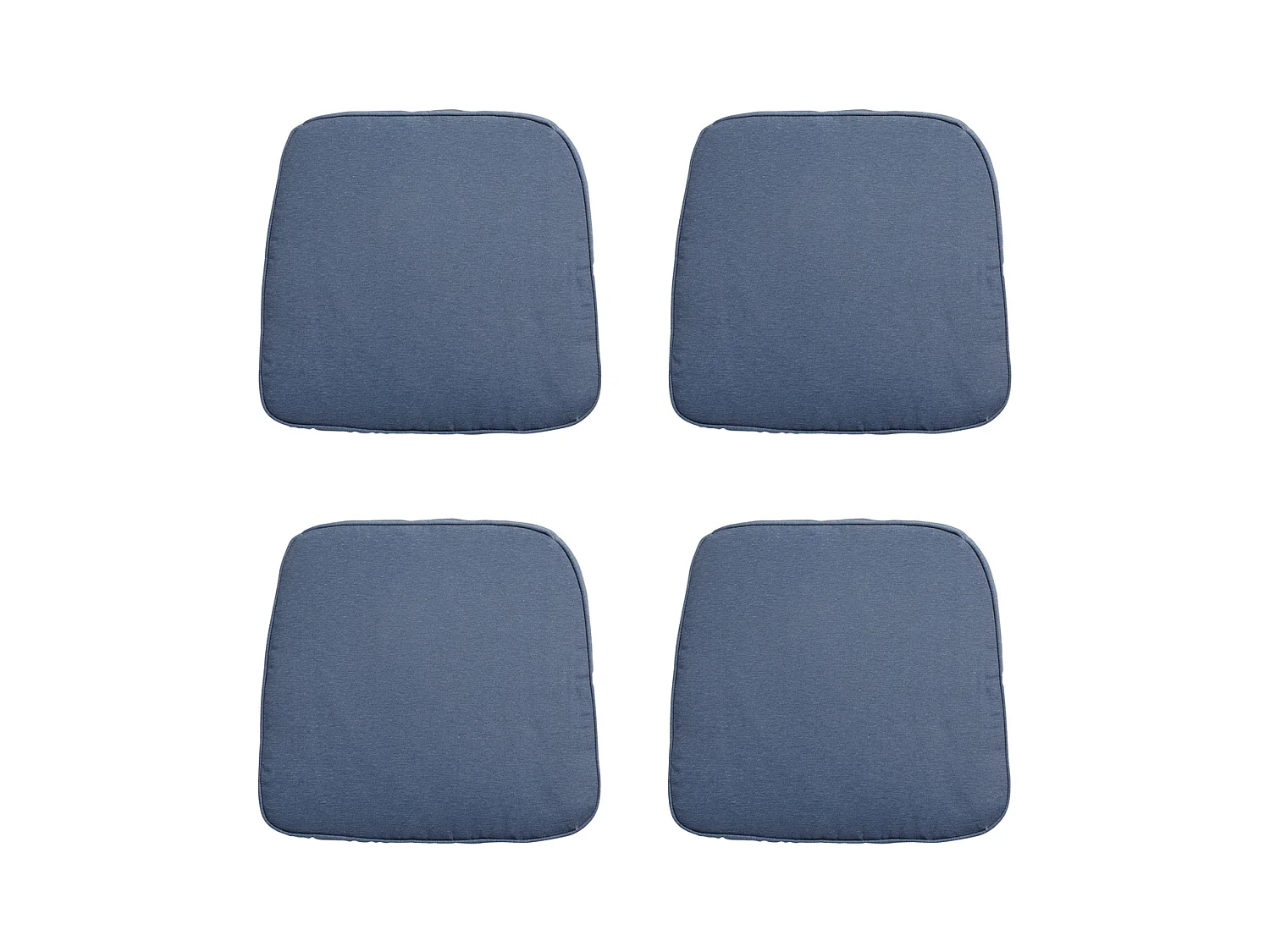 Coussin d'assise en osier Panama bleu saphir - Env. 48 x 48 cm - Lot de 4