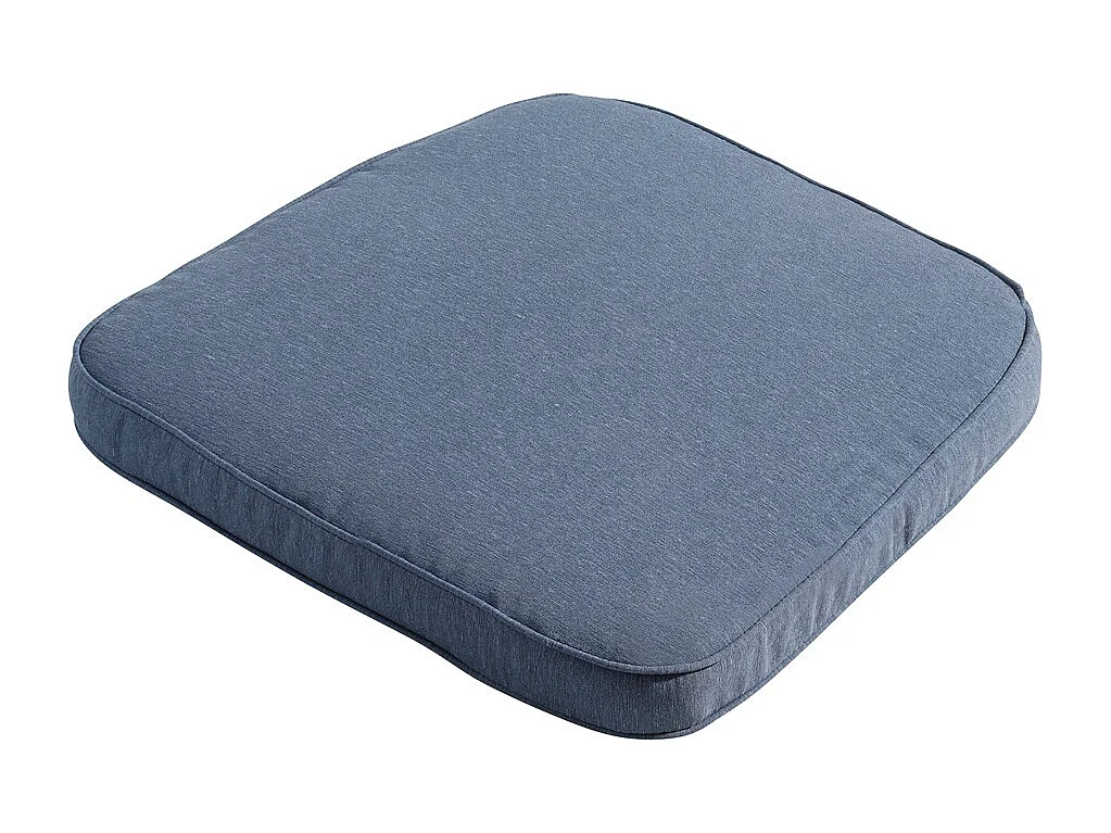 Coussin d'assise en osier Panama bleu saphir - Env. 48 x 48 cm - Lot de 4