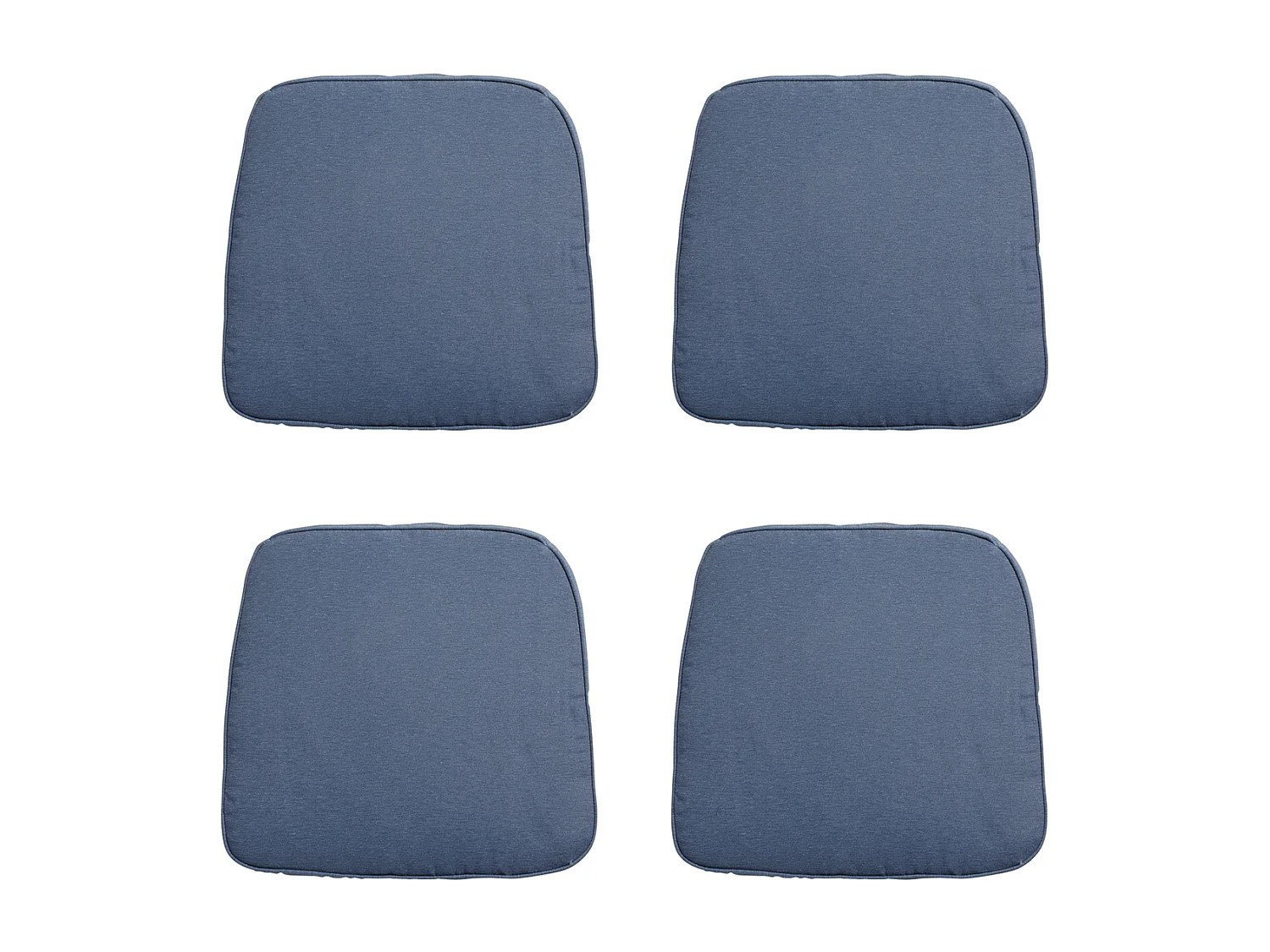 Coussin d'assise en osier Panama bleu saphir - Env. 48 x 48 cm - Lot de 4