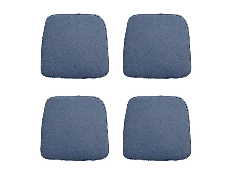 Coussin d'assise en osier Panama bleu saphir - Env. 48 x 48 cm - Lot de 4