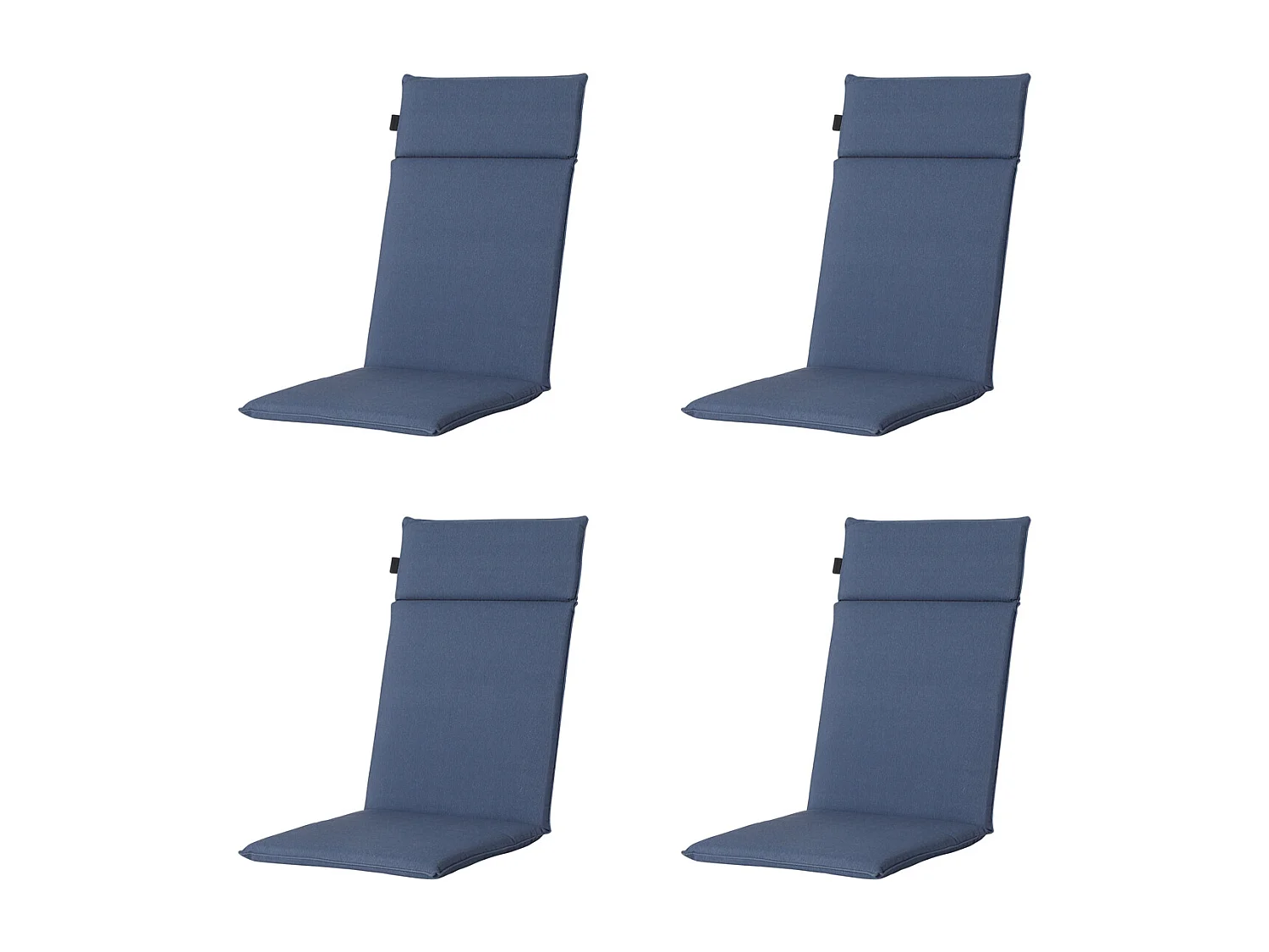 Tuinstoelkussen Hoge Rug Panama safier blue - Ca. 120x50 cm - Set van 4