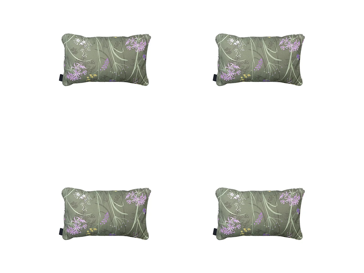 Coussin décoratif Donna vert toile éco+ - Env. 30x50 cm - Lot de 4