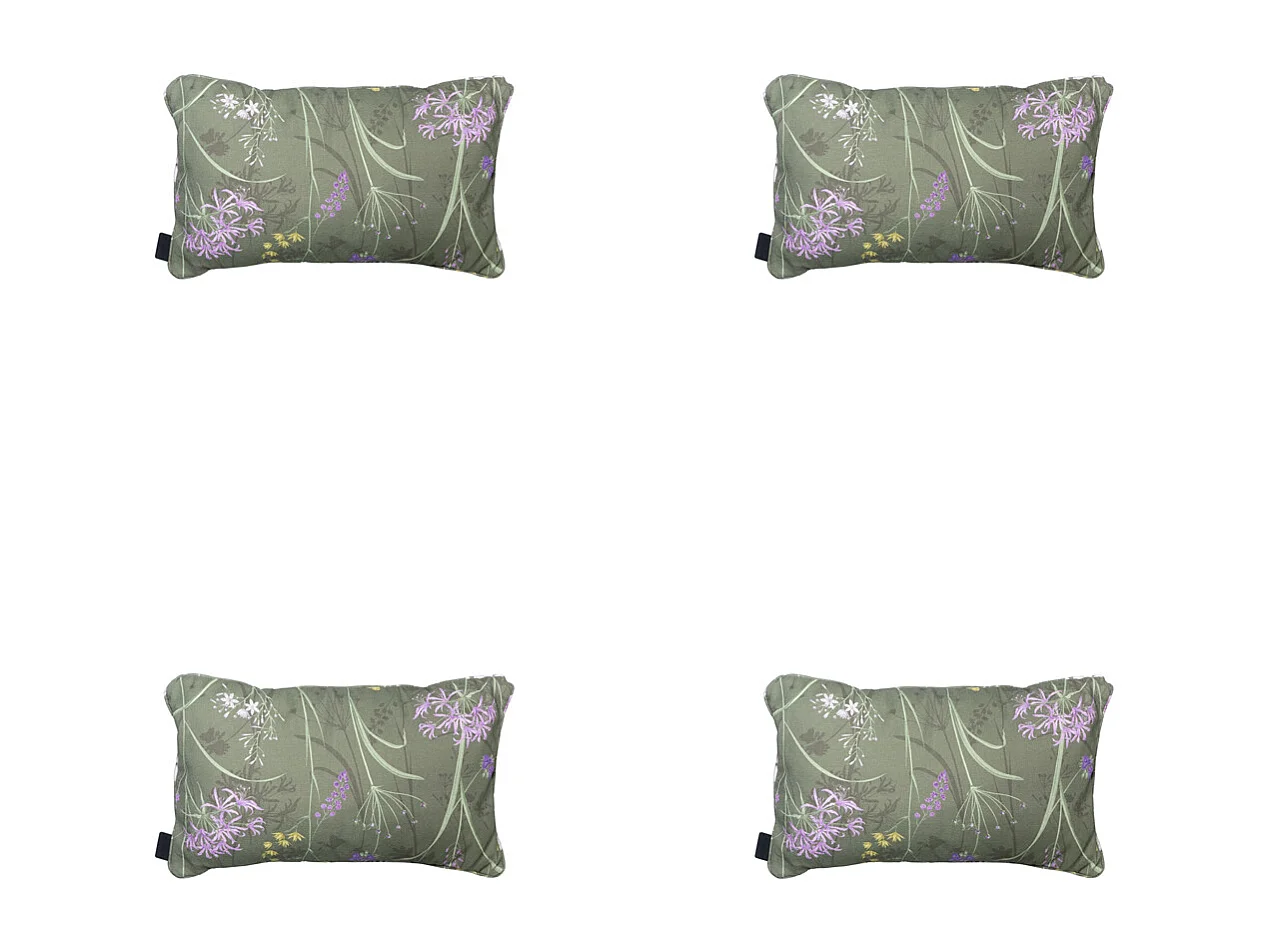 Coussin décoratif Donna vert toile éco+ - Env. 30x50 cm - Lot de 4