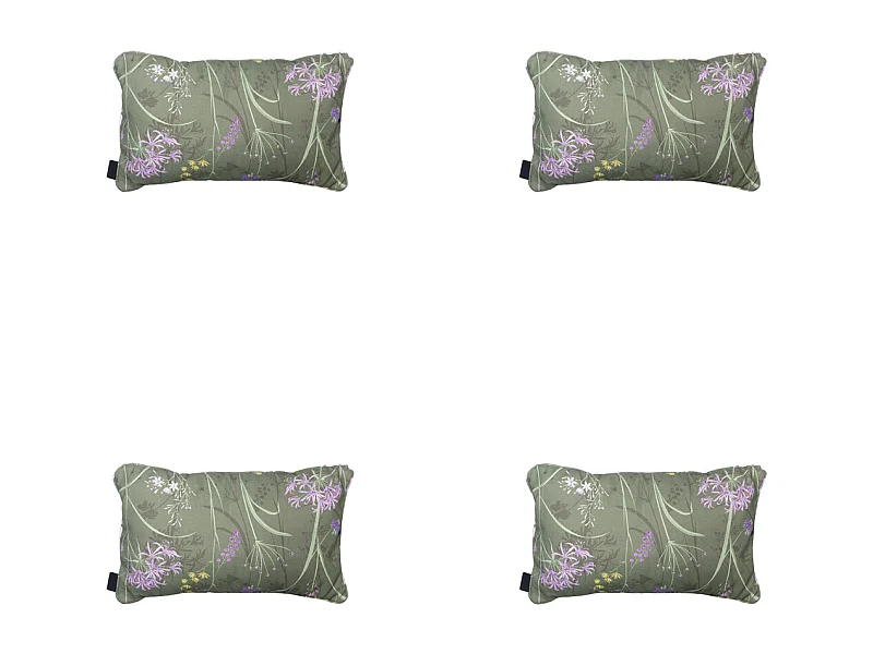 Coussin décoratif Donna vert toile éco+ - Env. 30x50 cm - Lot de 4