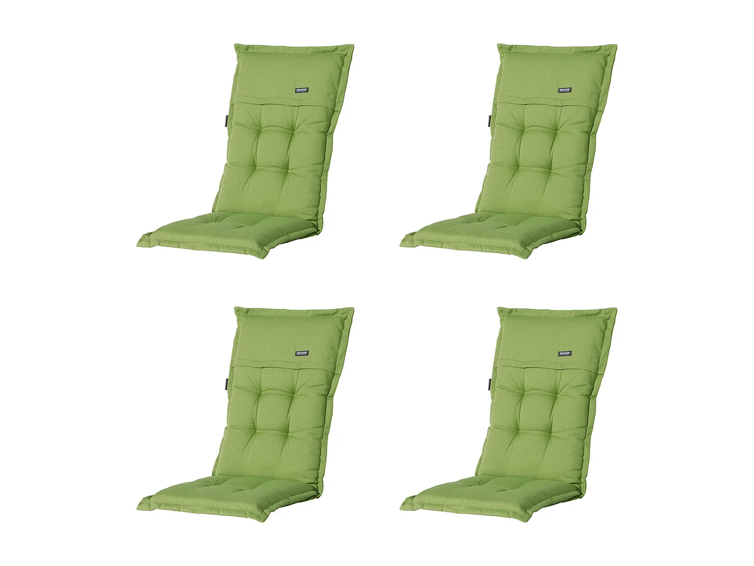 Gartenstuhlauflage High Back Rib limette - Ca. 123x50 cm - 4er Set