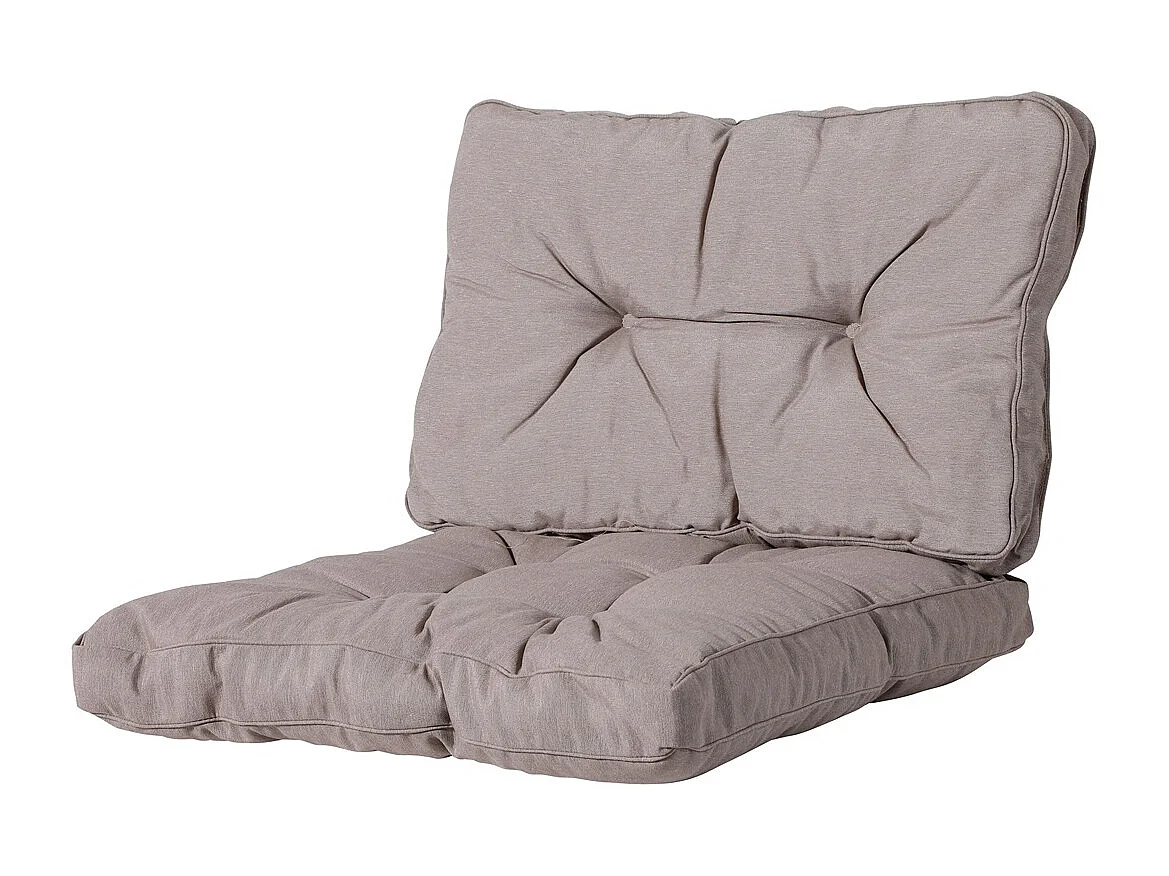 Coussin d'assise Florance Panama taupe - Env. 43x60 cm - Lot de 2