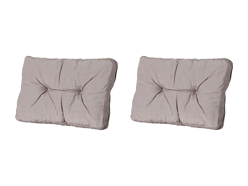 Coussin d'assise Florance Panama taupe - Env. 43x60 cm - Lot de 2