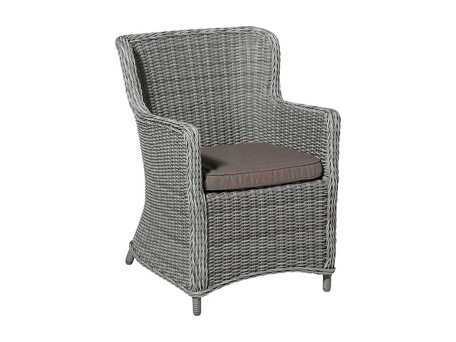 Coussin d'assise en osier côtelé - Environ 48 x 48 cm - Lot de 4