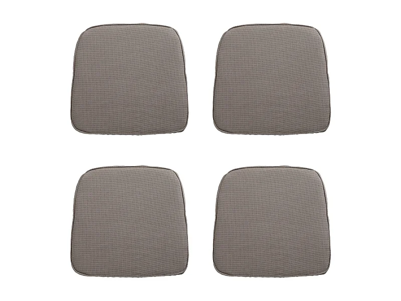 Coussin d'assise en osier côtelé - Environ 48 x 48 cm - Lot de 4