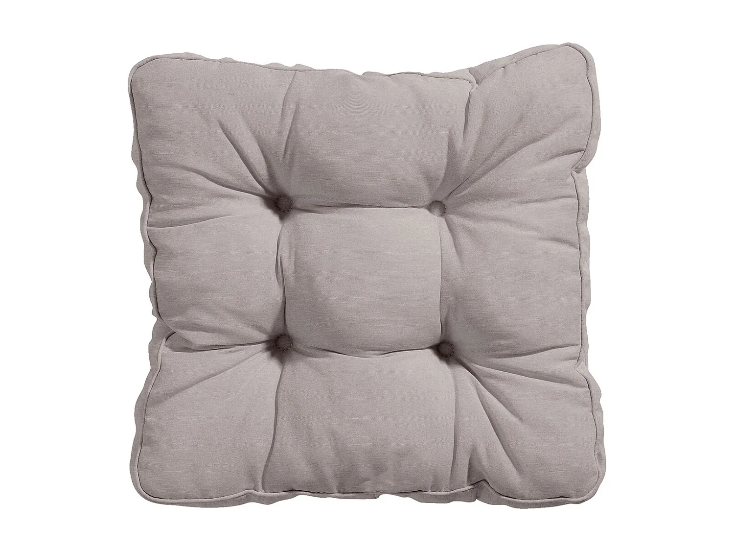 Coussin d'assise Florance Panama taupe - Env. 47x47 cm - Lot de 4