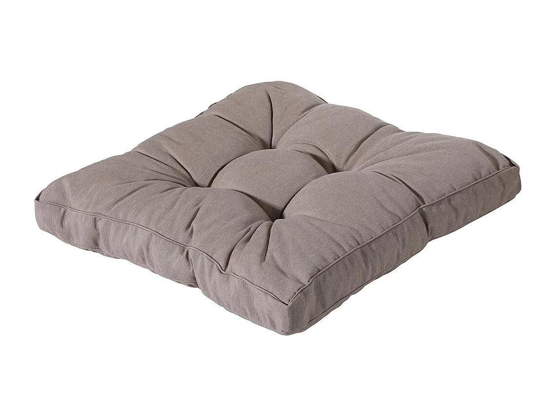 Coussin d'assise Florance Panama taupe - Env. 47x47 cm - Lot de 4