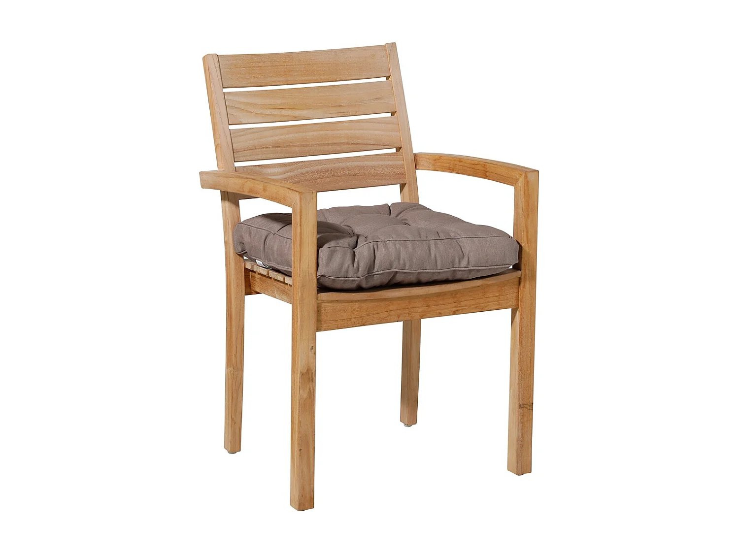 Coussin d'assise Florance Panama taupe - Env. 47x47 cm - Lot de 4