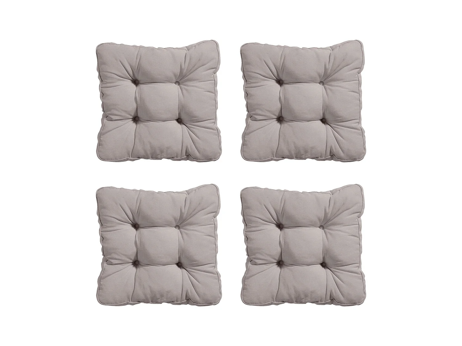 Coussin d'assise Florance Panama taupe - Env. 47x47 cm - Lot de 4