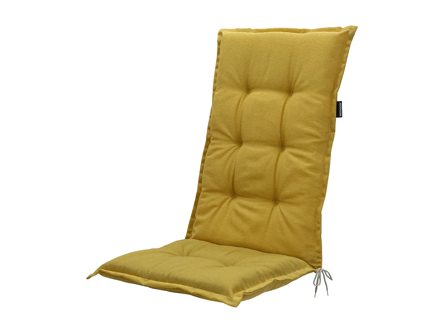 Coussin de chaise de jardin à dossier haut Panama moutarde - Environ 123 x 50 cm - Lot de 4