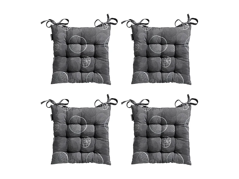 Sitzkissen Tuscany Circle grau - Ca. 46x46 cm - 4er Set