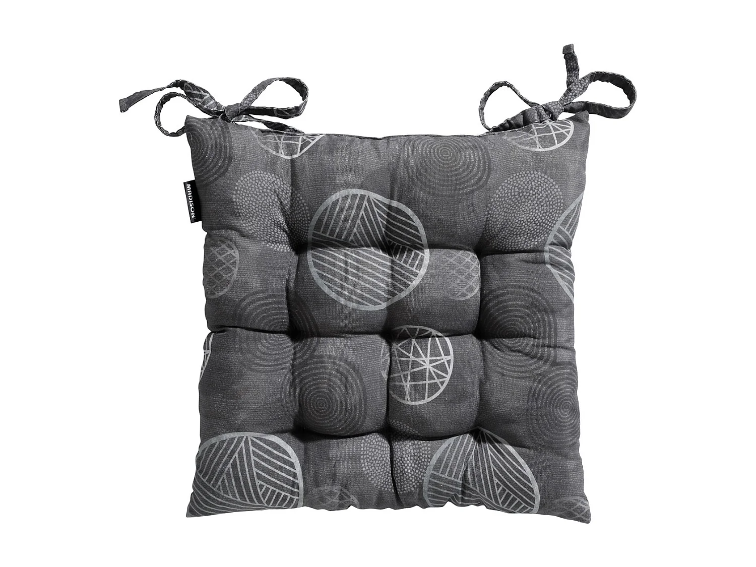 Coussin d'assise Tuscany Circle gris - Env. 46 x 46 cm - Lot de 4