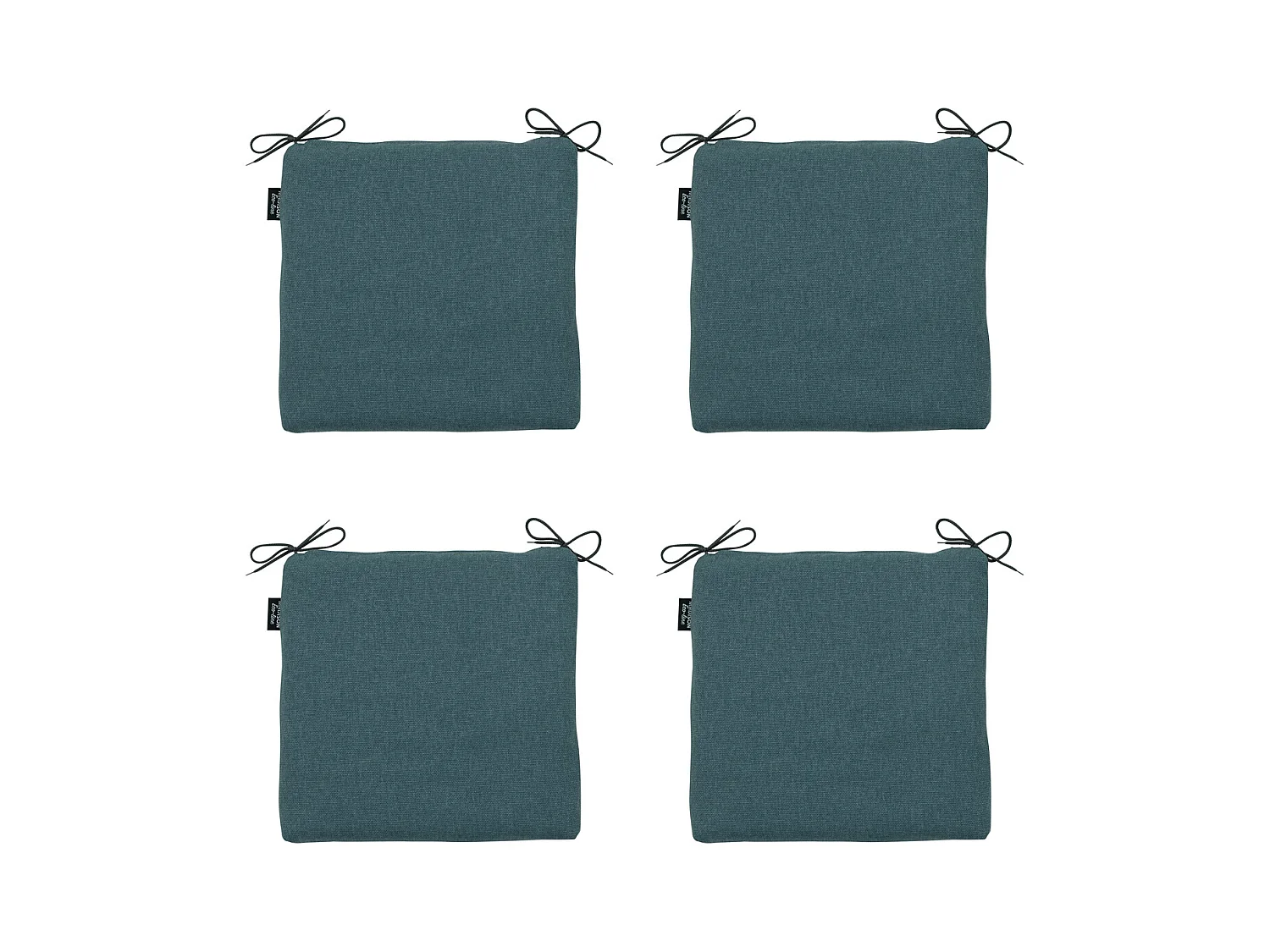 Coussin d'assise en toile bleu mer éco+ - Environ 40 x 40 cm - Lot de 4