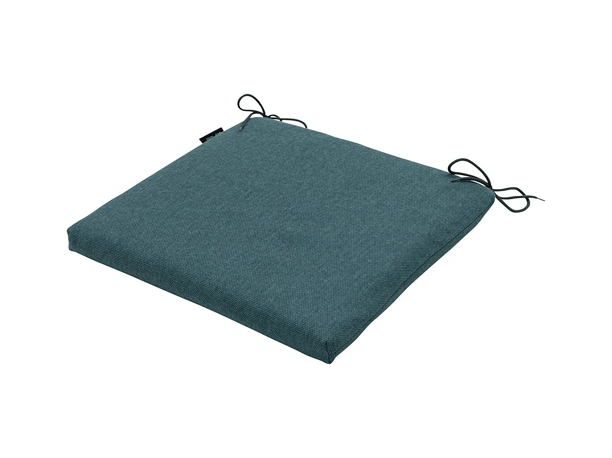 Coussin d'assise en toile bleu mer éco+ - Environ 40 x 40 cm - Lot de 4