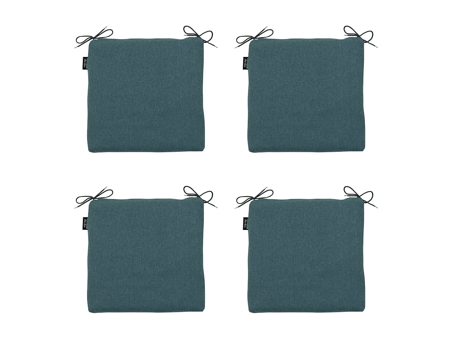 Coussin d'assise en toile bleu mer éco+ - Environ 40 x 40 cm - Lot de 4