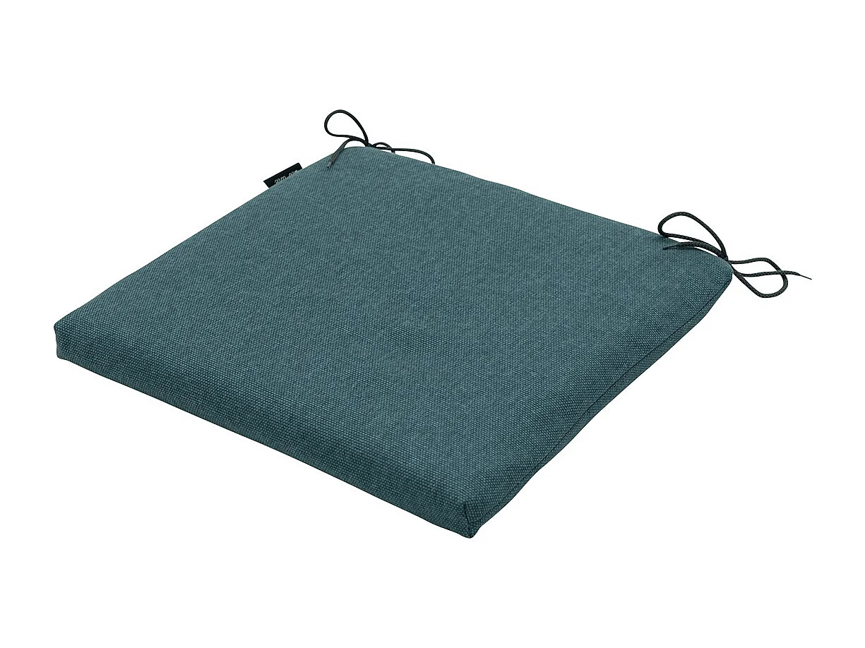 Coussin d'assise en toile bleu mer éco+ - Environ 40 x 40 cm - Lot de 4