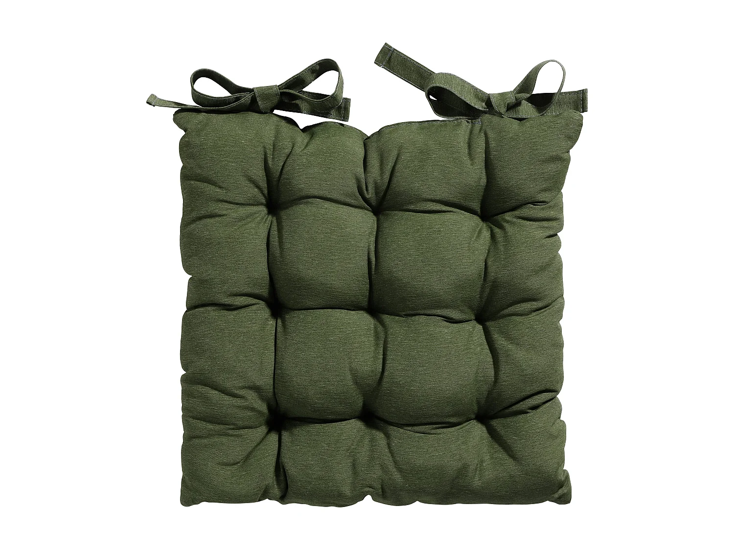 Coussin d'assise Toscane Panama vert - Env. 46 x 46 cm - Lot de 4