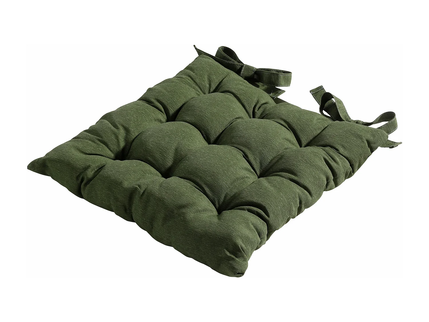 Coussin d'assise Toscane Panama vert - Env. 46 x 46 cm - Lot de 4