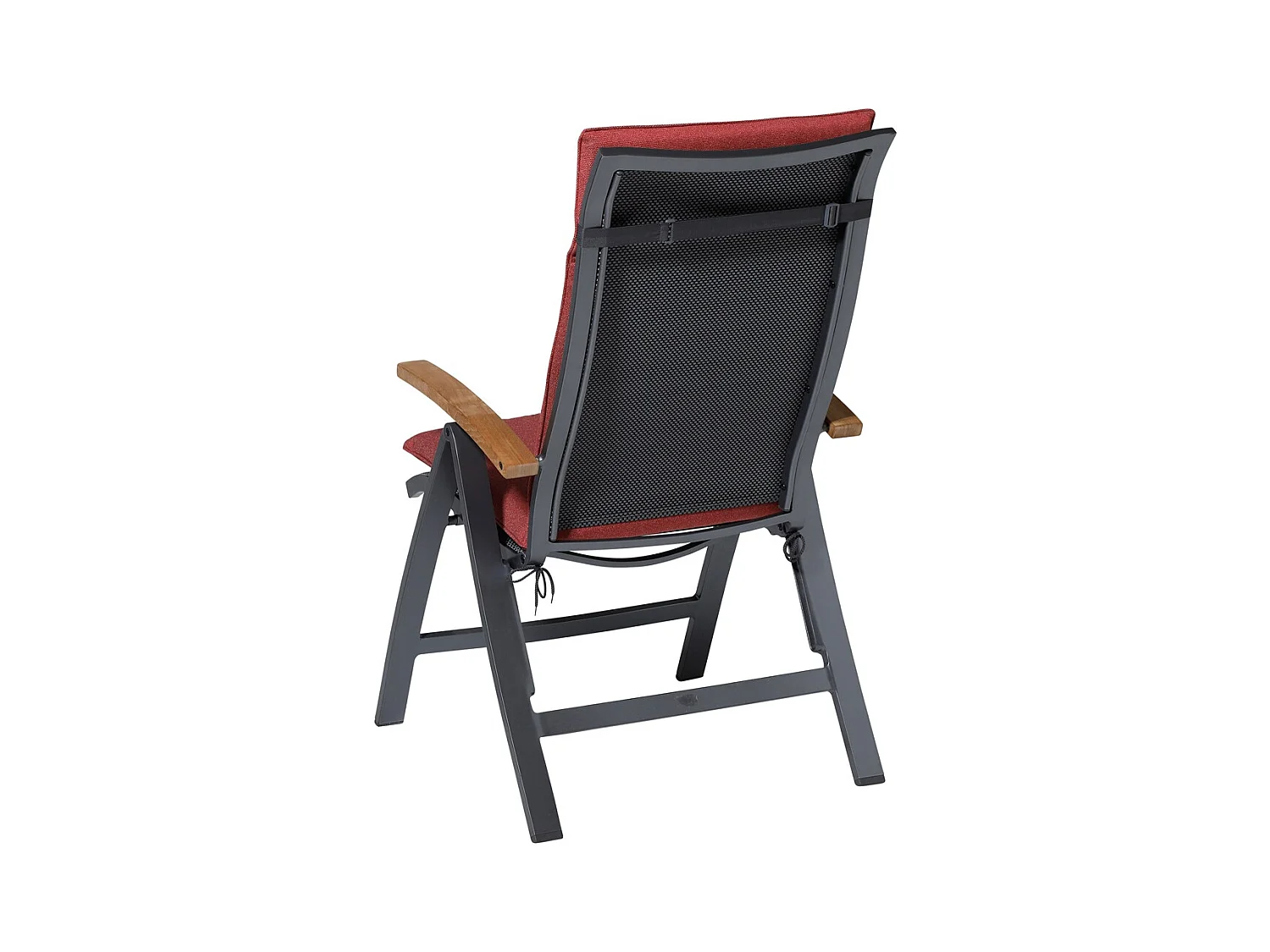 Coussin de chaise de jardin à dossier haut Manchester rouge - Environ 120 x 50 cm - Lot de 4